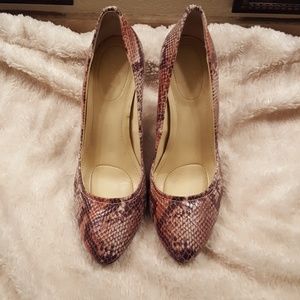 Calvin Klein Whinnie Snakeskin Pumps